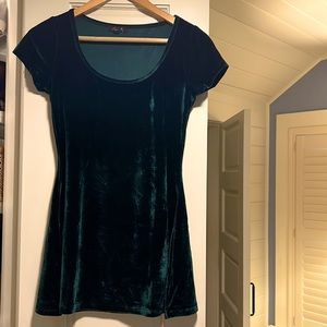 Green velvet holiday dress